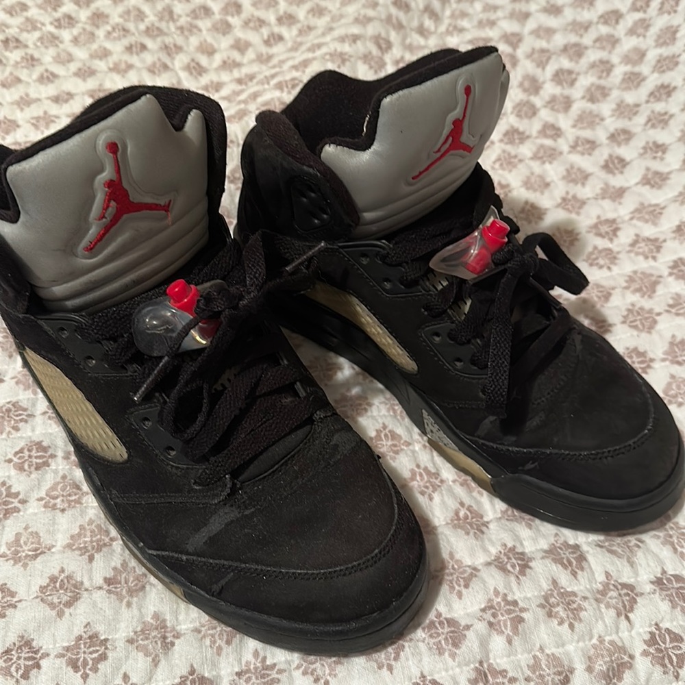 Nike Air Jordan 5 Retro V Black Metallic 2011 Men's 7.5 136027-010 Black Silver